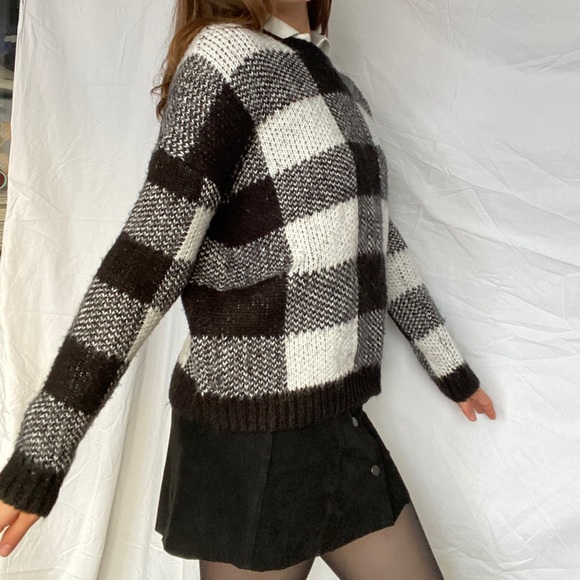 Black and white checkered knitted sweater H&M - Picture 5 of 11